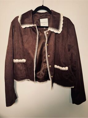 bagatelle Brown Jacket with Cream Trim